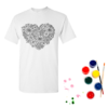 Pic-a-Tee Colour In Paint your own T-Shirt with Heart Flower Print