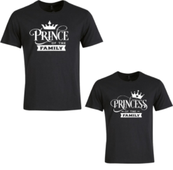 Pic-a-Tee Prince and Princes T-shirts with print