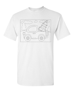 Pic-a-Tee Colour In Paint your own T-Shirt with Christmas Tree Truck