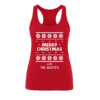 Red Racerback with Christmas Jumper Print and Family name