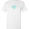 Pic-a-Tee White Shirt with Squiggly heart teal print