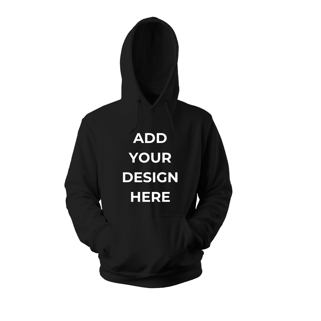 SwifTee Personalised Black Hoodie Add Design Pic a Tee