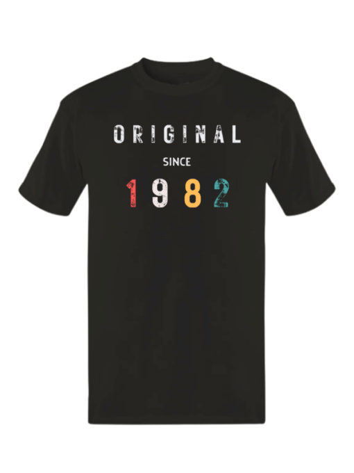 SwifTee Birthday T-shirt with Original Since Print