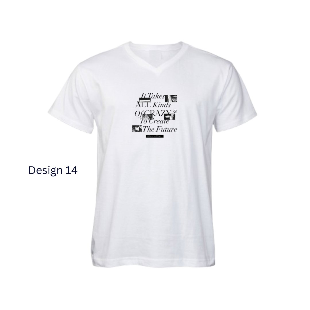 V-neck White Design 14