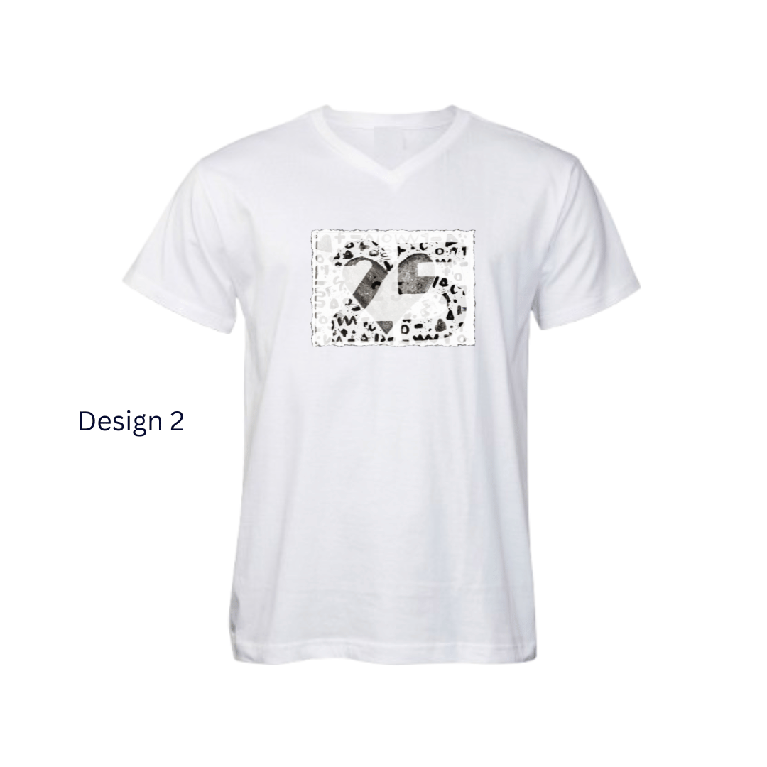 V-neck White Design 2