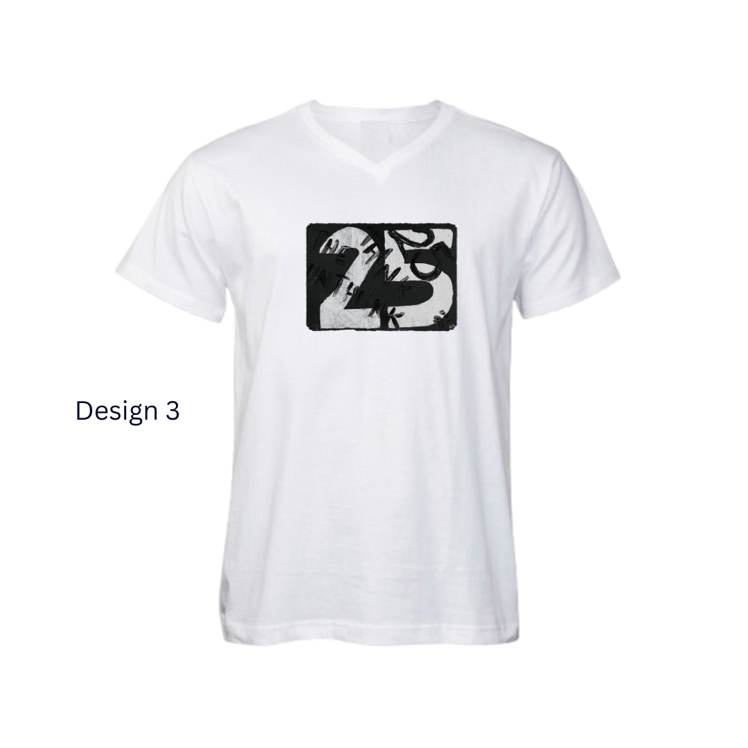 V-neck White Design 3