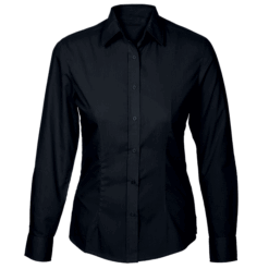 Pic-a-Tee Ladies Long Sleeved Collar Lounge Shirt Black