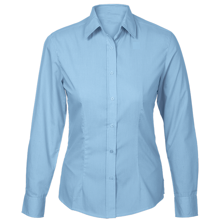 Polycotton Long Sleeve Ladies Sky Blue