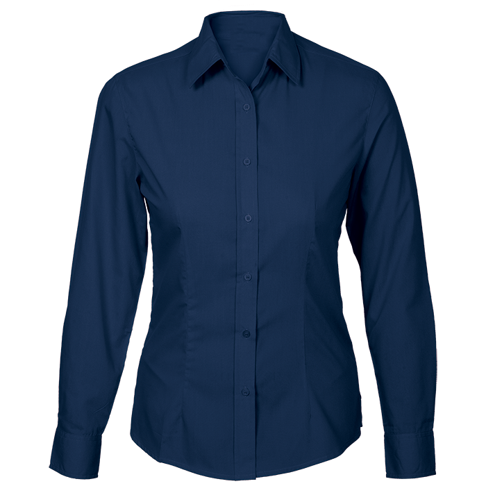 Polycotton Long Sleeve Ladies navy