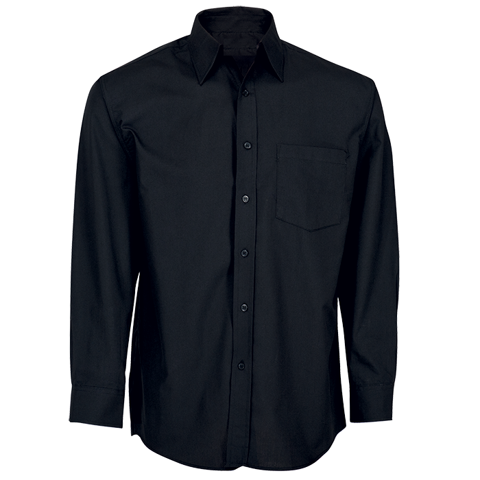 Polycotton Long Sleeve Mens Black
