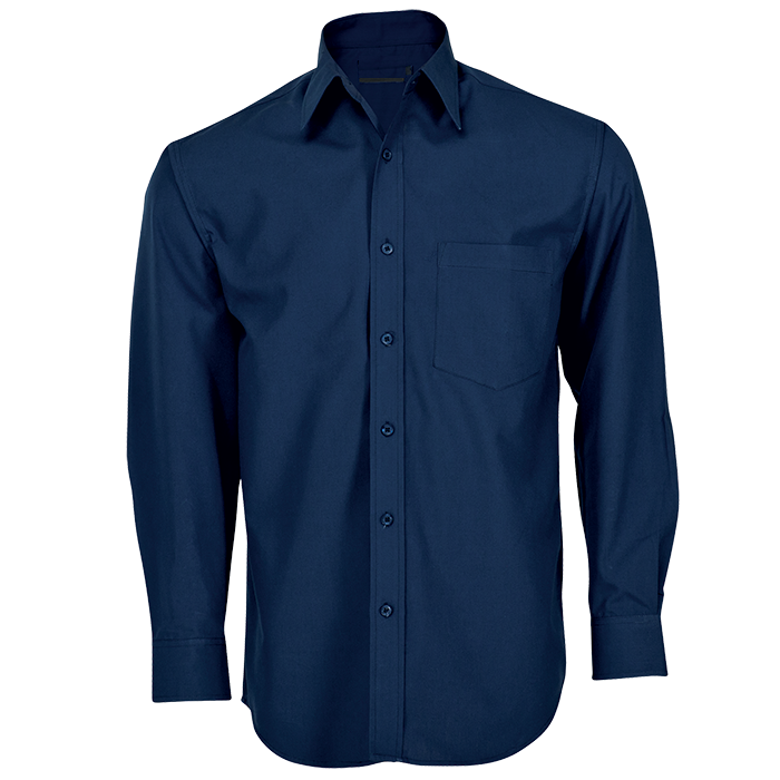 Polycotton Long Sleeve Mens Navy