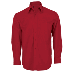Pic-a-Tee Mens Long Sleeved Collar Lounge Shirt Red