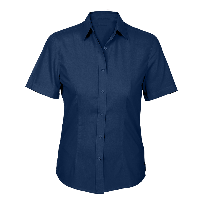 Polycotton Short Sleeve Ladies Navy Pic-a-Tee Ladies Collar Lounge Shirt navy