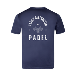 Pic-a-Tee Navy Sports Tee with Easily Distracted by Padel print