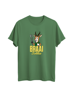 Pic-a-Tee Kids Braai Bokkie with Tongs Bottle Green T-shirt