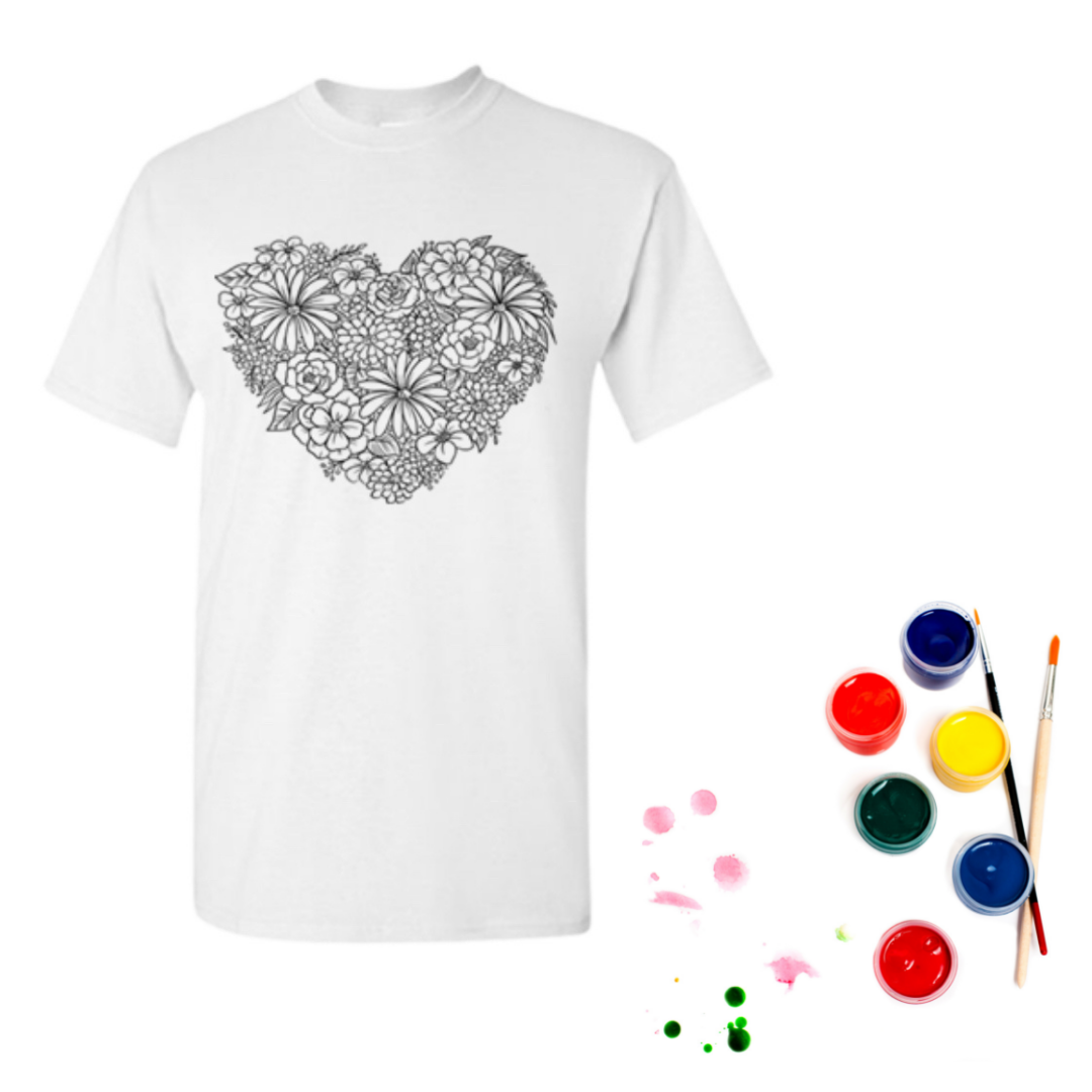 Adult Colour-in-Paint your Own Tees (Select Image & Size)