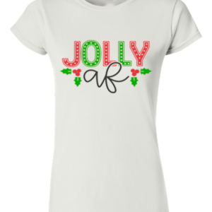Christmas Adult T-shirt with Jolly AF Print (Select Options)