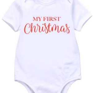 Baby Bodyvest with My First Christmas Print