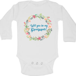 Baby Announcement Bodyvest with Will you be my Grandparents Print