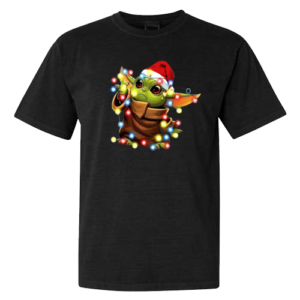 Christmas T-Shirt with Baby Yoda in Lights Print (1yr - 4XL)