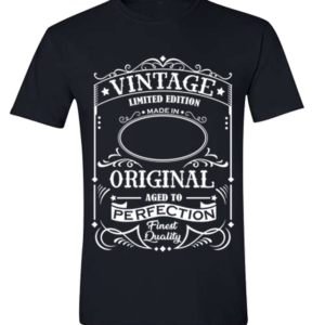 T-Shirt with Vintage Limited Edition Print (Add Year/Choose colour)