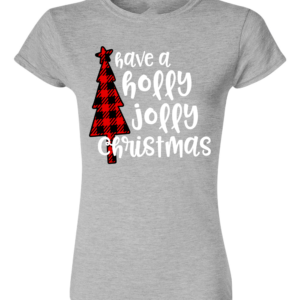 Adult T-shirt with Have a Holly Jolly Christmas Print (Select Options)