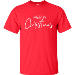 T-shirt with Merry Christmas Print (1yr-4XL & Many Colours)