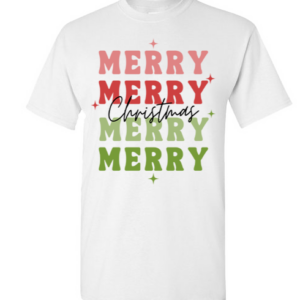 T-shirt with Merry Christmas Colour Prints (1yr-4XL)