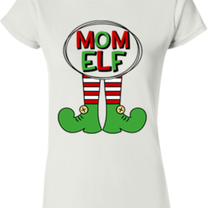 Christmas T-Shirt with Mom Elf Print