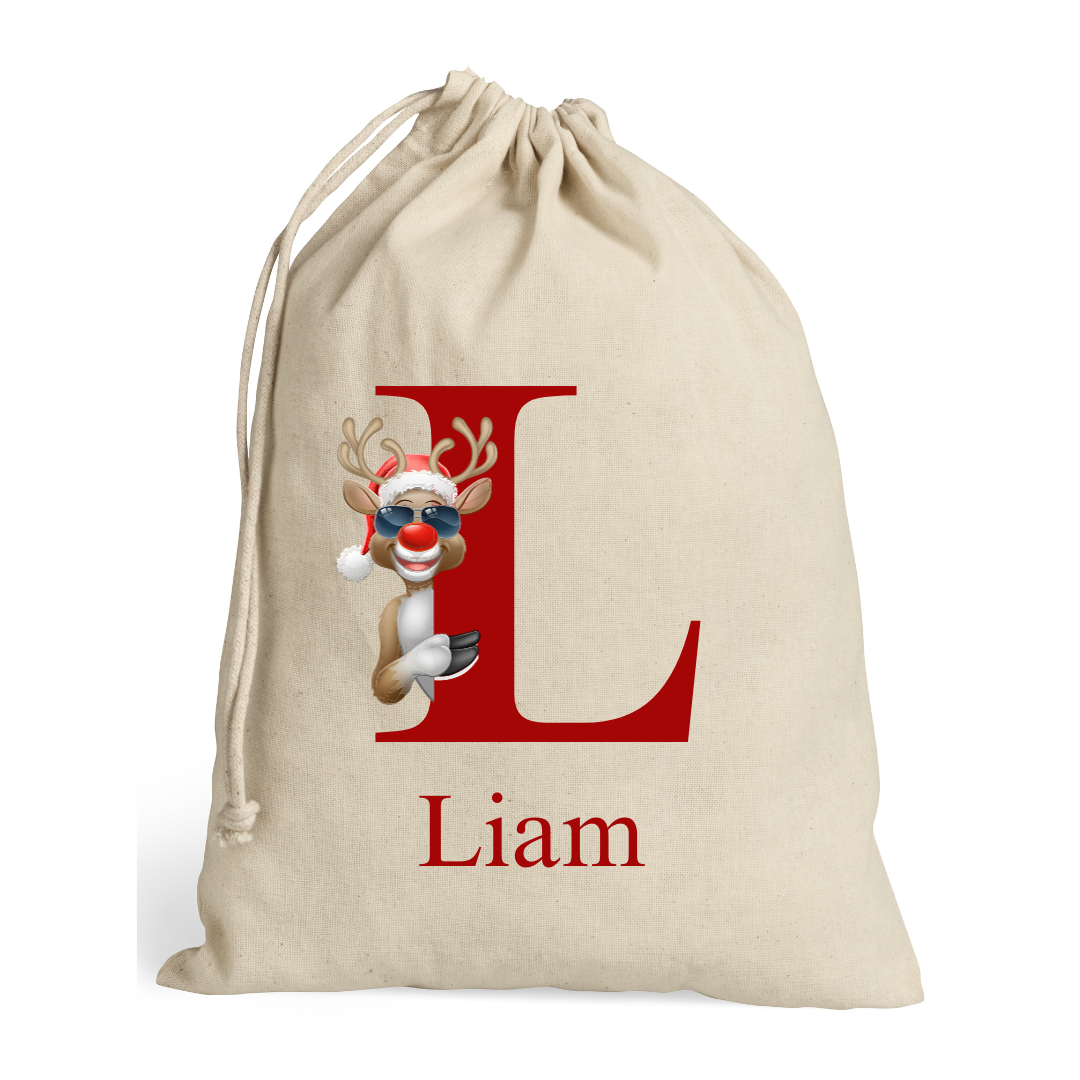 Christmas Personalised Rudolph Santa Sack (Add Name)