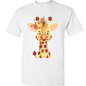 White Kids T-Shirt with Animal Print (Select Animal Personality)