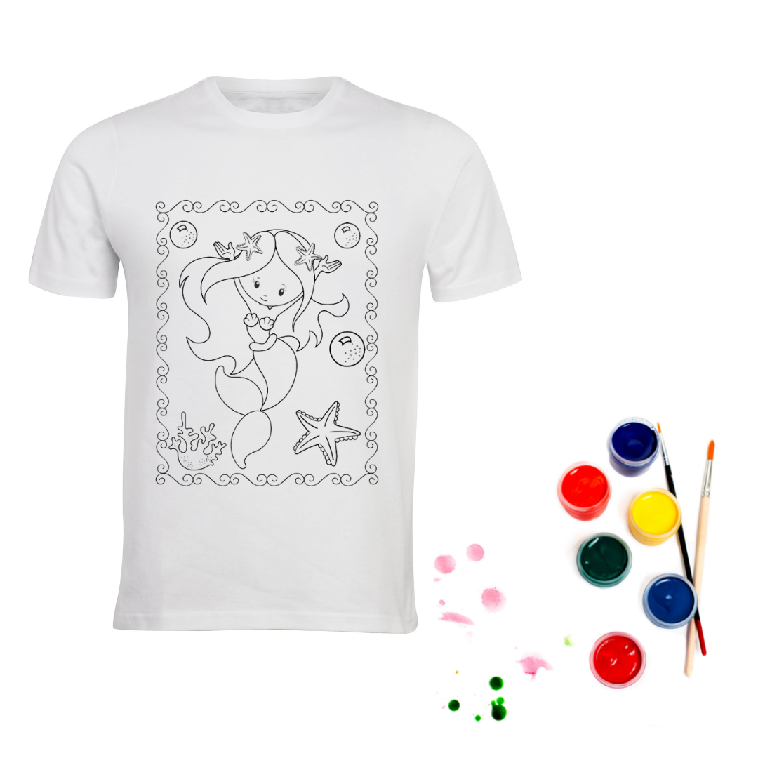 Kids Colour-in-Paint your own Tees (Select Image & Size)