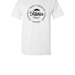 T-Shirt with Hero Father Print (Choose Colour/Style)