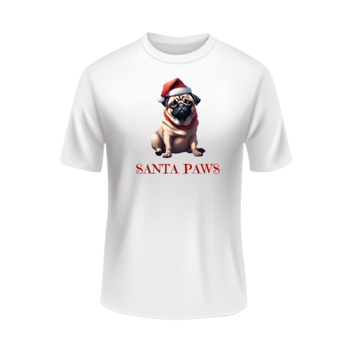 Santa Paws Christmas T-shirt (Select Dog Breed)