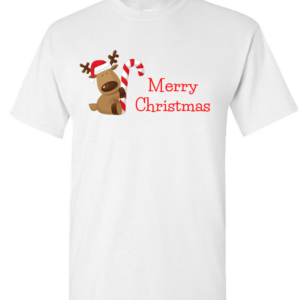 Christmas T-Shirt with Reindeer Print (1yr - 4XL)