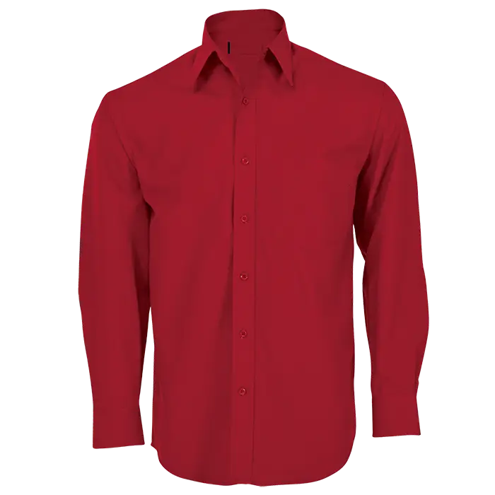 Mens Collar Poly Cotton Long Sleeve Shirt (Select Colour)